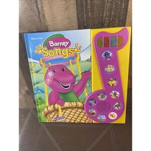Vintage BARNEY SONGS Play-a-Song Musical Hardcover Book w/10 Songs Works 2001